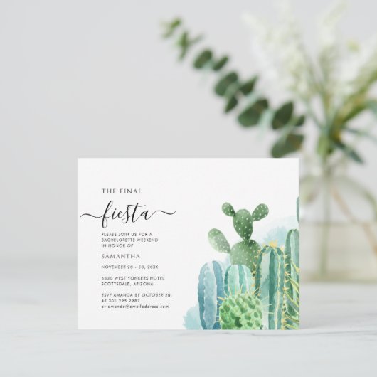 Party Bachelorette Einladung (Stehend Vorderseite)