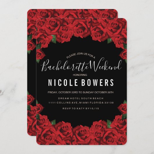 Party Bachelorette Einladung (Vorne/Hinten)