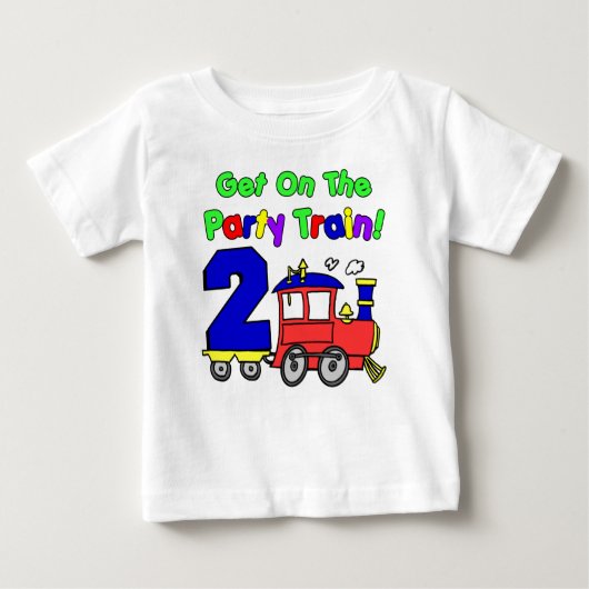 Party Bahn 2 Geburtstag Baby T-shirt (Vorderseite)