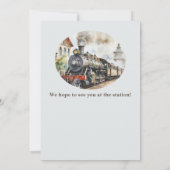 Party-Bahnhof für Ruhestandsbahnen Einladung (Rückseite)