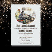 Party-Bahnhof für Ruhestandsbahnen Einladung