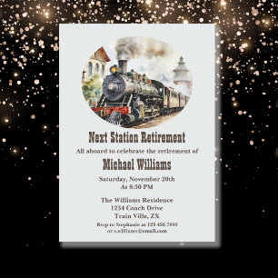 Party-Bahnhof für Ruhestandsbahnen Einladung