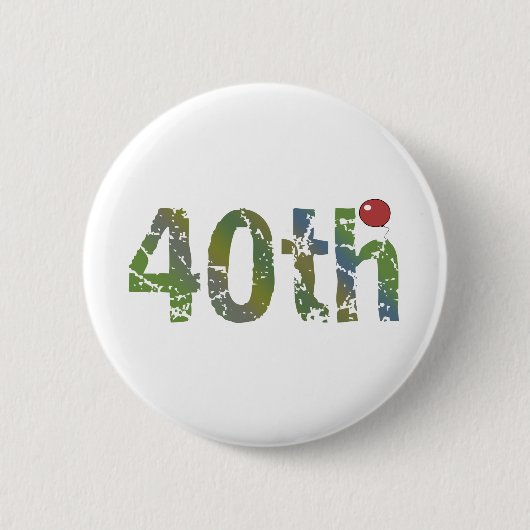 Party-Ballon-40. Geburtstags-Geschenke Button (Vorderseite)