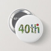 Party-Ballon-40. Geburtstags-Geschenke Button (Vorne & Hinten)