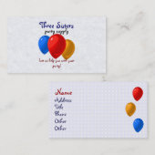 Party-Ballon-Geschäfts-Karten Visitenkarte (Vorne/Hinten)