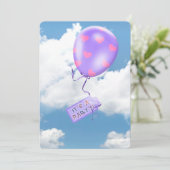 Party Ballon in Himmel Einladung (Stehend Vorderseite)