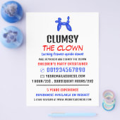 Party Ballon Kinder Entertainer, Clownwerbung Flyer (Einzeln)