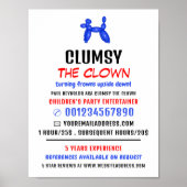 Party Ballon Kinder Entertainer, Clownwerbung Poster (Vorne)
