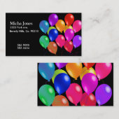 Party-Ballone in einem Regenbogen von Farben Visitenkarte (Vorne/Hinten)