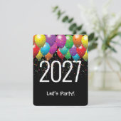 Party-Ballons 2026 Einladung (Stehend Vorderseite)