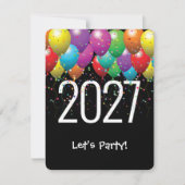 Party-Ballons 2026 Einladung (Vorderseite)