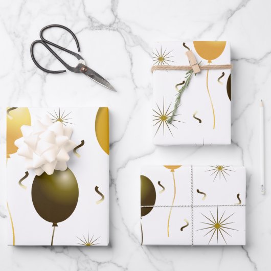 Party Ballons Geschenkpapier Set (Vorderseite)