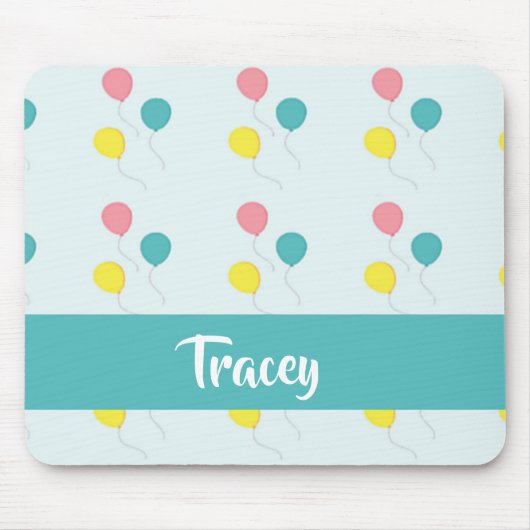 Party-Ballons in Blau Mousepad (Vorne)