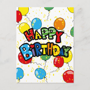 Party-Ballons zum Geburtstag Postkarte