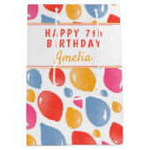 Party Balloon Pattern Kid`s Geburtstag Mittlere Geschenktüte (Rückseite)