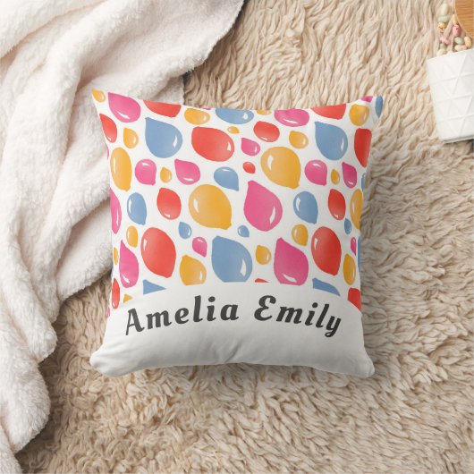 Party Balloon Pattern Kid`s Name Kissen (Decke)