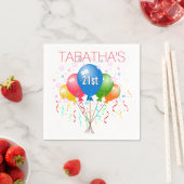 Party Balloons 21. Geburtstag Party Paper Napkins Serviette (Beispiel)