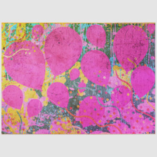 Party Balloons Artwork Pink Blue Orange Green Gold Seidenpapier