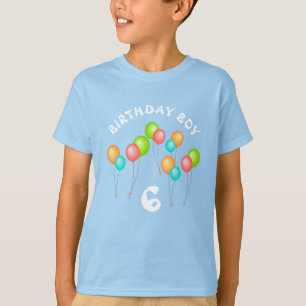 Party Balloons Birthday Boy Blue T-Shirt