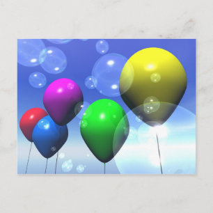 Party Balloons & Blasen Postkarte