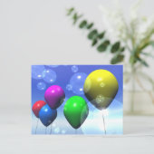 Party Balloons & Bubbles Postkarte (Stehend Vorderseite)