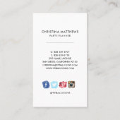 Party Balloons Business Card Visitenkarte (Rückseite)