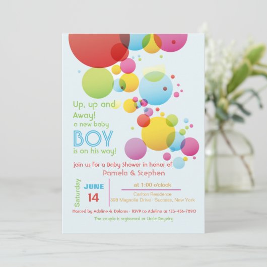 Party Balloons Einladung (Stehend Vorderseite)