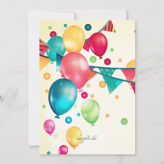 Party Balloons Einladung (Rückseite)