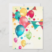 Party Balloons Einladung (Rückseite)