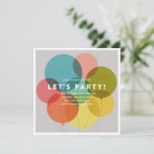 Party Balloons Einladung zum Geburtstag (Stehend Vorderseite)