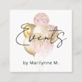 Party Balloons Eventplaner Quadratische Visitenkarte (Vorderseite)