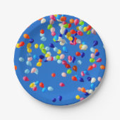 Party Balloons Floating in Blue Sky Pappteller (Vorderseite)
