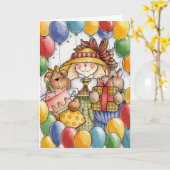 Party Balloons - Grußkarte Karte (Gelbe Blume)
