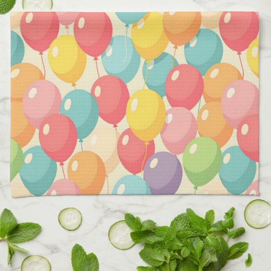 Party balloons in different colors geschirrtuch (Gefaltet)