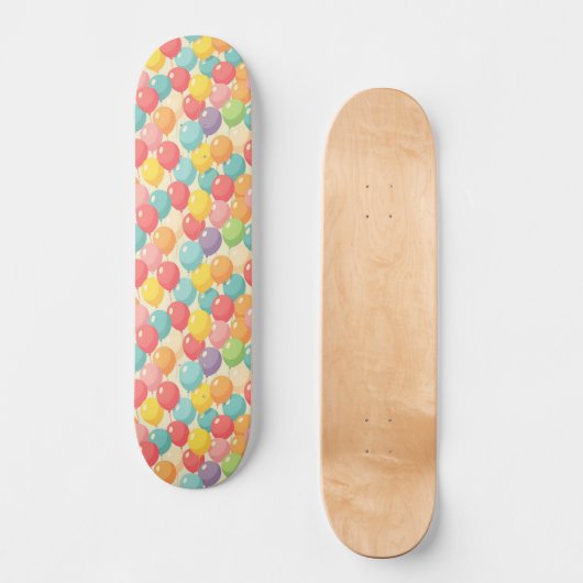 Party balloons in different colors skateboard (Vorderseite)