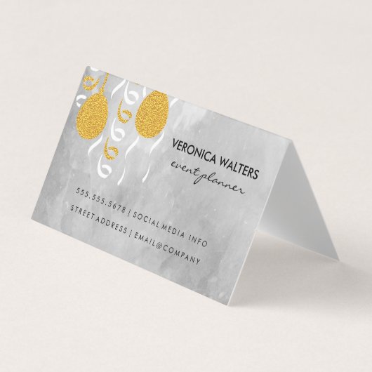 Party Balloons / Masquerade Masken Visitenkarten (Vorderseite)