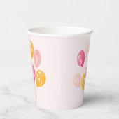 Party Balloons Pink Yellow Kid Happy Geburtstag Pappbecher (Rechts)