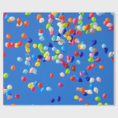 Party Balloons schweben in Blue Sky Geschenkpapier (Flach)