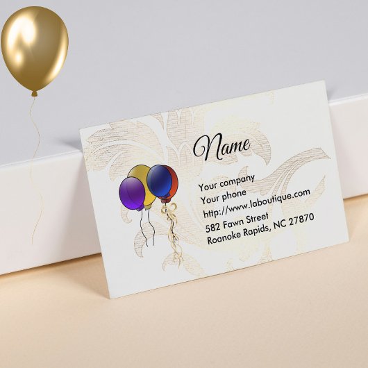 Party Balloons und Florals Business Card Visitenkarte