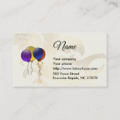 Party Balloons und Florals Business Card Visitenkarte (Vorderseite)