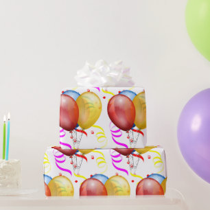 Party Balloons und Streamers Geschenkpapier