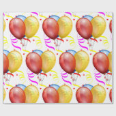 Party Balloons und Streamers Geschenkpapier (Flach)
