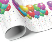 Party Balloons Wrapping Paper Geschenkpapier (Rolleneckpunkt)