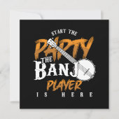 Party Banjo Player ist hier Musikgeschenk Einladung (Vorderseite)
