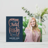 Party Banner Abschluss Ankündigung Einladung (Stehend Vorderseite)