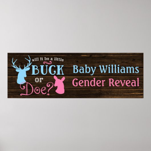 Party-Banner "Buck or Doe Gender" Poster (Vorne)