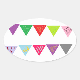 Party Banner Deko Ovaler Aufkleber