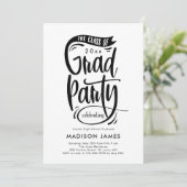 Party Banner EDITABLE FARBEN Abschluss Einladung (Stehend Vorderseite)