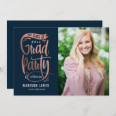 Party Banner EDITABLE FARBEN Abschluss Einladung (Vorne/Hinten)