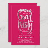 Party Banner EDITABLE FARBEN Abschluss Einladung (Vorne/Hinten)